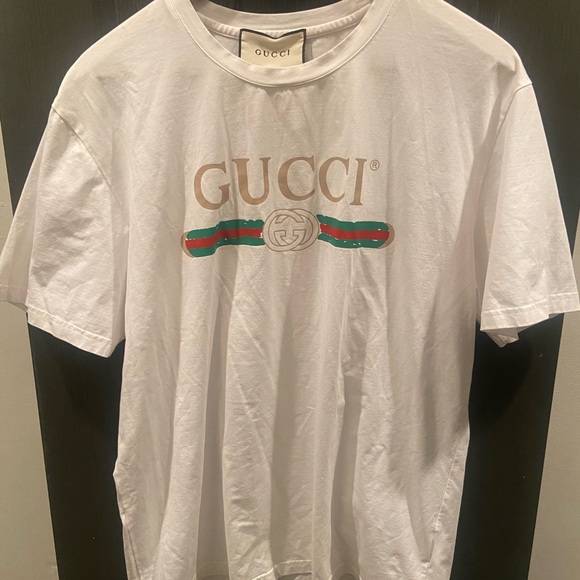 Gucci White Tee with Iconic Logo